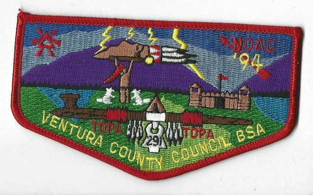 OA 291 Topa Topa '94 NOAC WWW Flap RED Bdr. Ventura County CA [MO-1911]