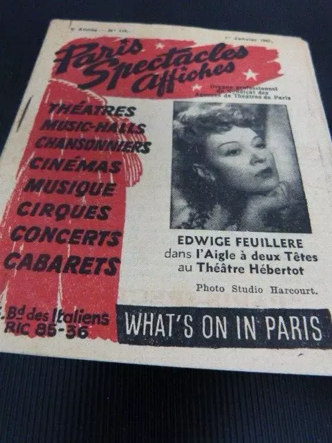 programme,paris spectacles affiches janvier 1947(samg)----