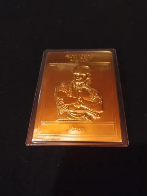 Star Trek 2001 Danbury Mint 22Kt Gold Card--Khan