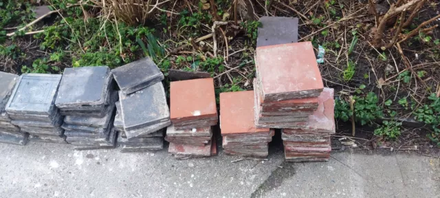 180 RED Victorian reclaimed quarry tiles 6x6" . *All black ones now sold*