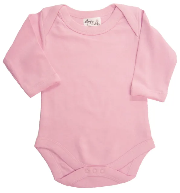 SALE ITEM 5 pack of Baby Long Sleeve Bodysuits in Pink, Size 6-12 Months