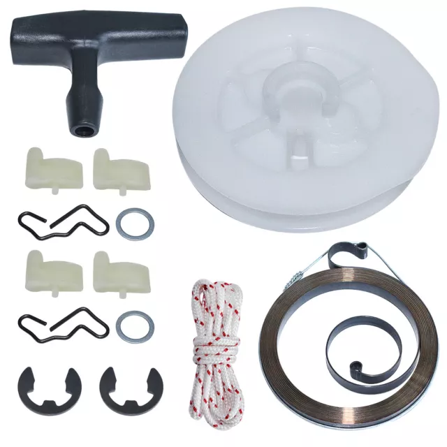 Recoil Starter Pulley Spring Grip Rope Pawl E-clip Kit For Stihl MS390 MS290 039