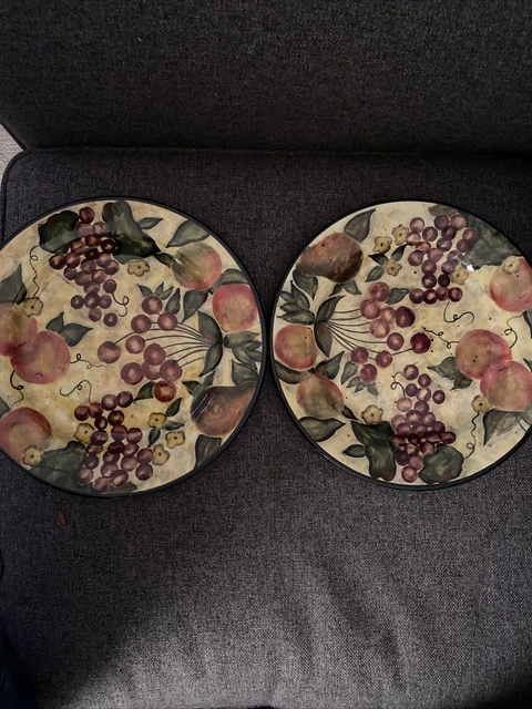 2002 Earthenware Lang 11” Plates Susan Winget "Fruitful Bounty"