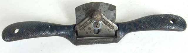 VINTAGE RECORD No. 051 SPOKESHAVE - WOODWORKING TOOL +TUNGSTEN STEEL BLADE, WORN