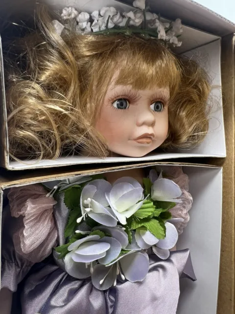 Heritage Signature Collection Porcelain Doll Violet Petals Wings  box New COA 3