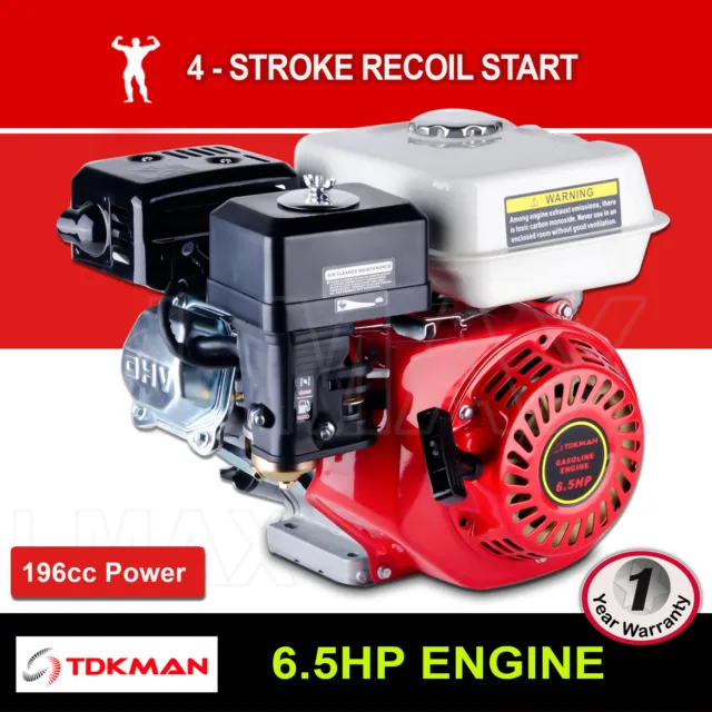 6.5HP Petrol Engine OHV Stationary Motor 4 Stroke 19mm Horizontal Shaft Recoil