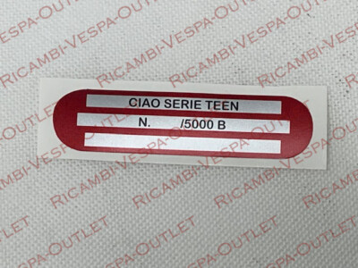 COPPIA DI TARGHETTE PIAGGIO PER SERBATOIO PIAGGIO CIAO PX P PXV PV SC SI BRAVO - Foto 2