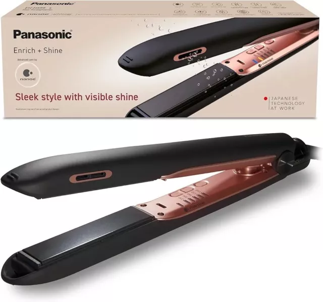 Panasonic EH-HS99 Nanoe Ceramic Hair Straightener Temperature Control Black