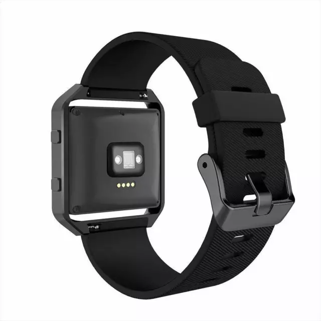 For Fitbit Blaze Bands Silicone Replacement Watch Band Strap Black Frame Smart.. 2