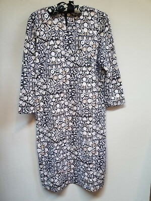 J McLaughlin Women Paisley Floral Catalina Shift Dress 3/4 Sleeve Stretch Medium