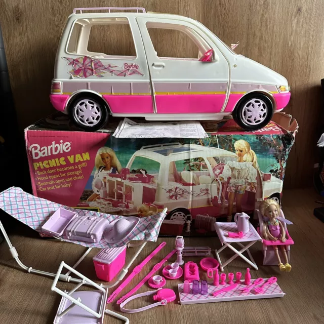 Vintage Barbie Picnic Mini Van Boxed Dolls Accessories Play set Mattel 1995