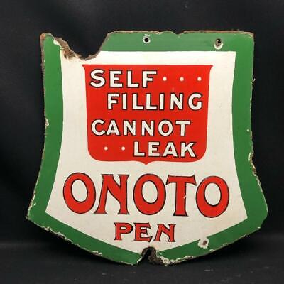 Onoto Pen Enamel Sign Porcelain Advertising Original Plaque