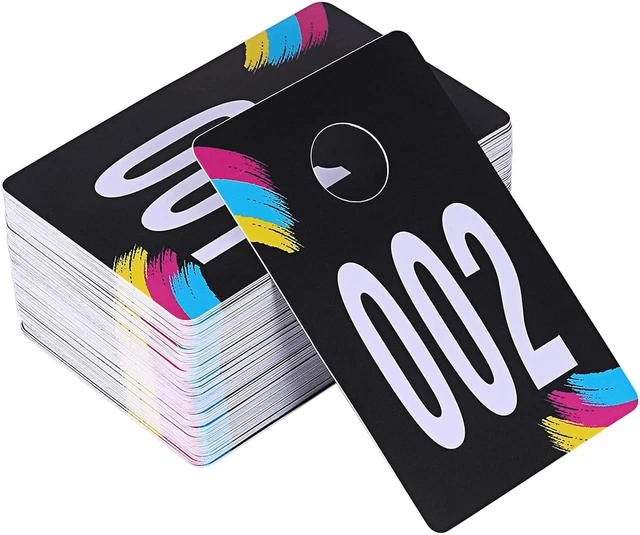 LIVE PLASTIC NUMBER Tags, Normal and Reverse Mirror Image Coat Room ...