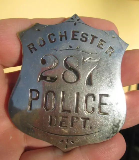 1900 Rochester NY Police Dept. Badge 287, Nickel Shield  - Obsolete,