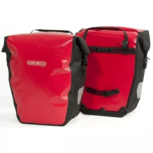 NEW - Ortlieb Back-Roller City Bike Panniers - RED or WHITE - FREE INT SHIPPING