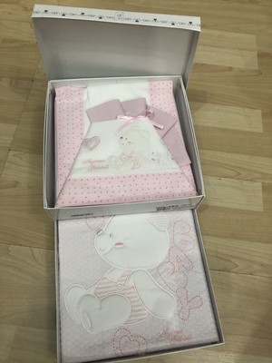 Copertina Cotone Piquet Mio Piccolo Mum & Dad Grigio Set Lenzuola per Culla Carrozzino 