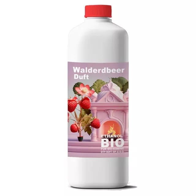 1 Liter Bioethanol WALDERDBEEREDUFT Premium 100% für Bio Alkohol für Kamin 1L
