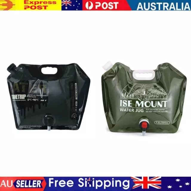 Portable 8L Camping Water Bag Multipurpose Collapsible Pouch No Leakage (Black)