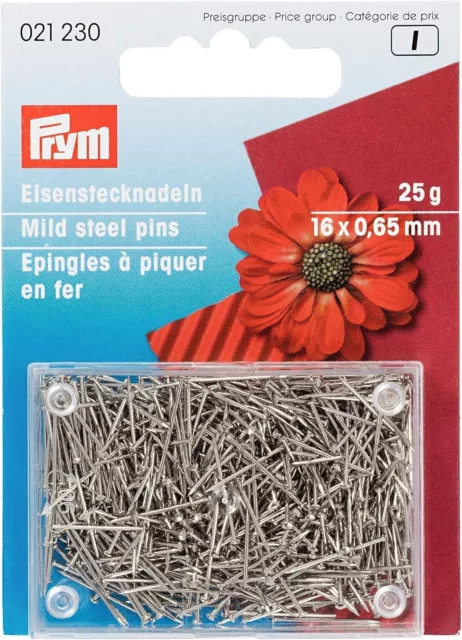 Prym Straight pins mild steel silver col 0.65 x 16 mm 021230