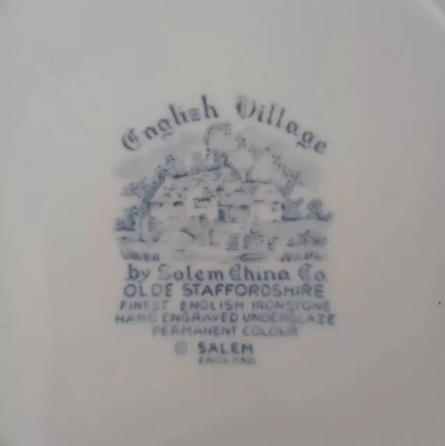 4 Vintage ~English Village By Salem China Co. Olde Staffordshire  Plates 10" 2