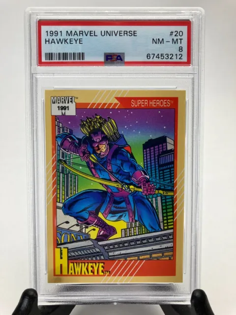 1991 Impel Marvel Universe Series 2 PSA 8 NM-MT Hawkeye #20