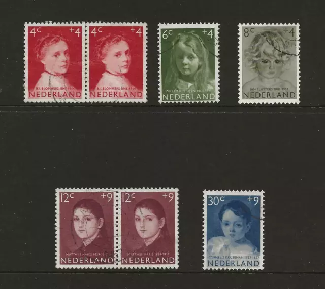 1957 Netherlands Child Welfare SG857-861 Fine used