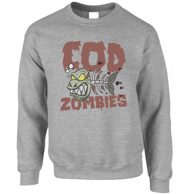 Cod Zombies Gaming Jumper Pun Parody Video Game Fishing Gift Idea Sweatshirt