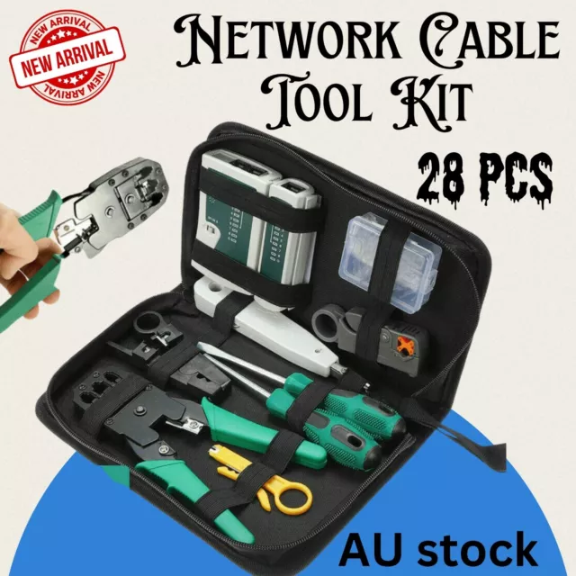 Analyzer Network Cable Tool Kit LAN Crimper Down Wire Stripper Cat5 6 RJ45 BAG