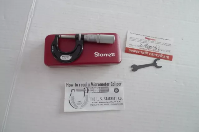 Starrett No. 436  Micrometer -With Case-Made In USA- Vintage