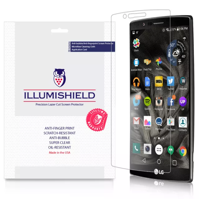 iLLumiShield Screen Protector w Anti-Bubble/Print 3x for LG G4