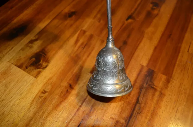 Vintage Medium Stem Brass Bell, Made In India, Original Clapper, Dinner, Butler