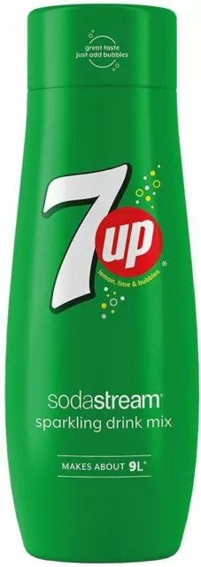 SodaStream 7Up Flavoured Syrup 440ml, 9L Fresh Homemade Fizzy Juice Concentrate