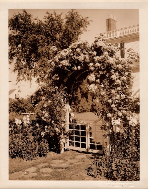 AMERICAN OLD TOWN IMAGES BEAUTIFUL HOUSE ENTRANCE PLYMOUTH 1930s Photo Y 414