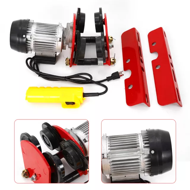 1 Ton Electric Hoist Trolley Overhead Motor Winch Hoist Lift Garage Crane