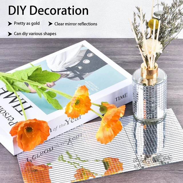5x5mm DIY Self-Adhesive Mini Square Acrylic Wall Sticker Mirrors Mosaic Tiles