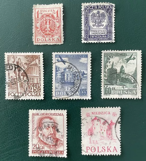 Poland Stamps X7 Poczta  Polska Various 1920-1954 See Photos For Condition