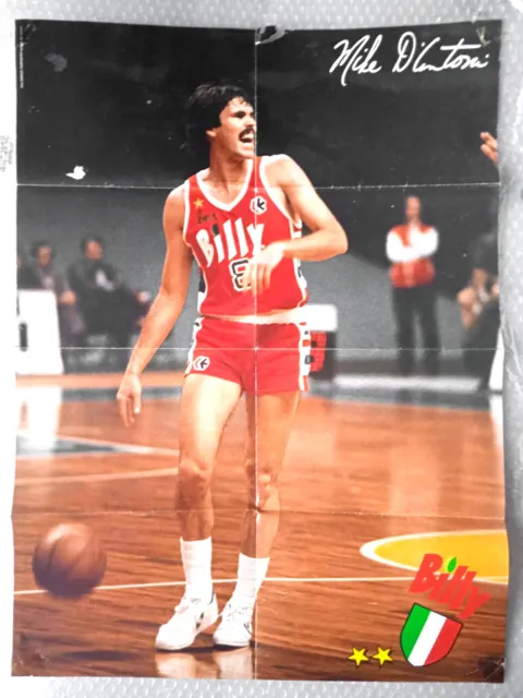POSTER MIKE D'ANTONI - BILLY MILANO - allegato Giganti del Basket - giugno 1982