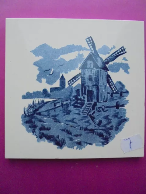 21069-7 Kachel Windmühle Fliese M* sehr gut tile wind mill very good prewar