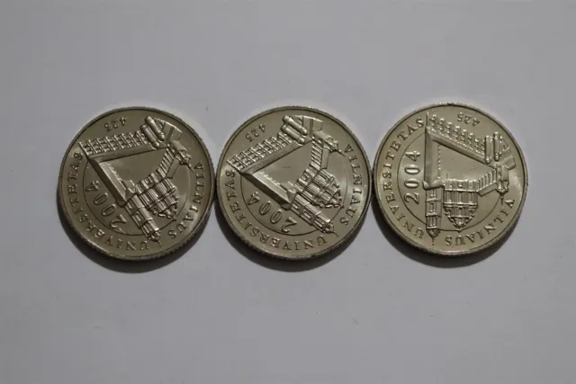 🧭 Lithuania 1 Litas 2004 High Grade - 3 Coins Lot B53 #141