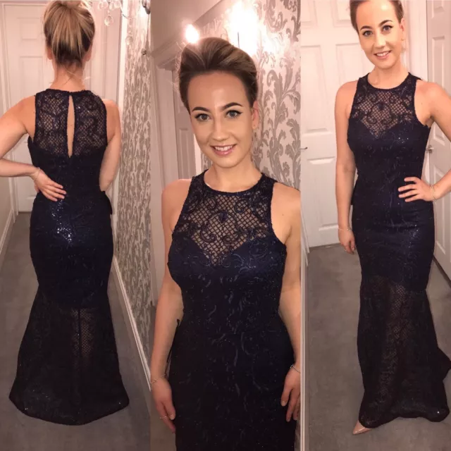 LIPSY NAVY BLUE Sequin Evening prom Dress Size 8 BNWT 80.00 PicClick UK