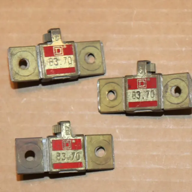 One Lot of 3  Square D  B3.70   Thermal Overload Relay Heater Element Sq D RED