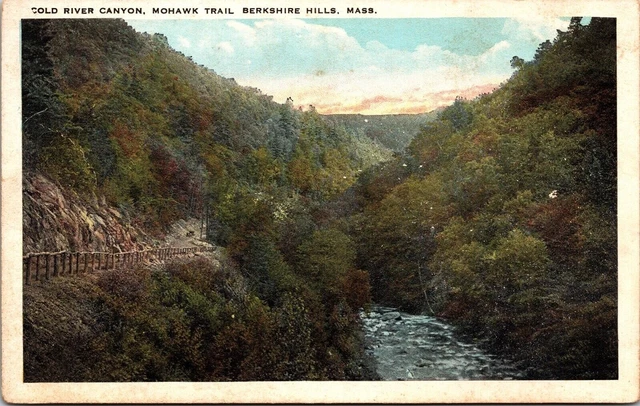 Cold River Canyon Mohawk Trail Berkshire Hills MA Massachusetts WB Postcard UNP