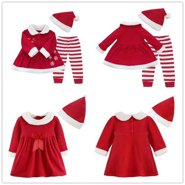 Abito Babbo Natale per bambine abito nodo di fiocco con abiti cappello