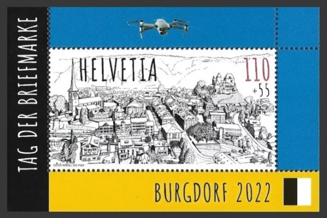 Schweiz Mi.Nr. Block 96** (2022) postfrisch/Tag der Briefmarke - Burgdorf