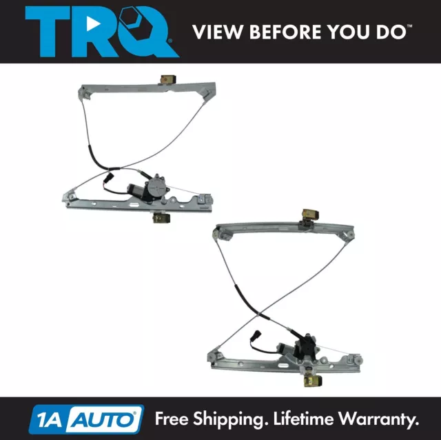 TRQ Power Window Regulators w/ Motor Front LH & RH Pair for Chevy GMC Cadillac