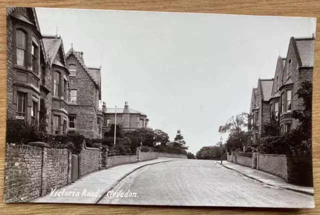 VICTORIA ROAD, CLEVEDON Antique c1910 HARVEY BARTON Real Photograph Postcard