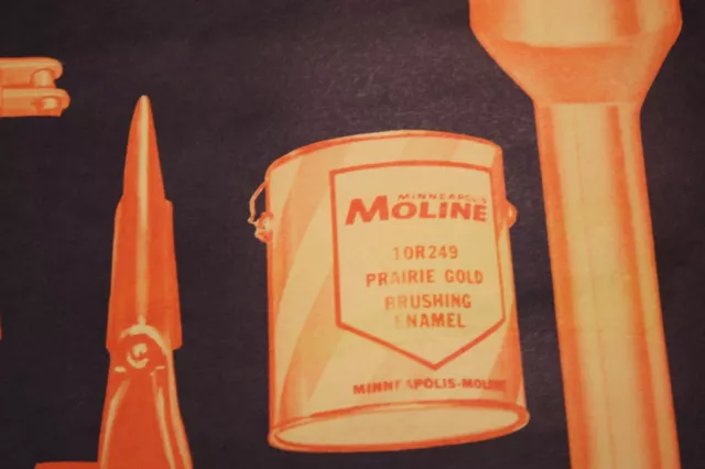 GRAPHIC 1954 MINNEAPOLIS MOLINE HOT LINE PARTS Old 15x22 in. Dealer Poster Sign