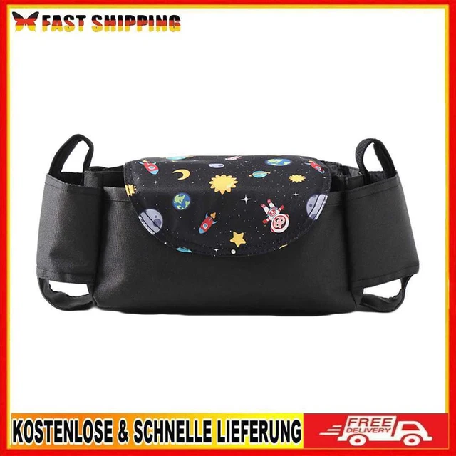 Bolso para cochecito de bebé almacenamiento multifunción biberón y portavasos (cielo)