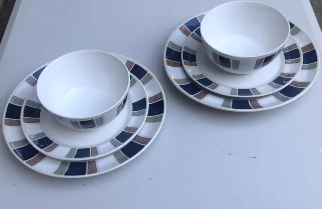 Pfaltzgraff Everyday Riviera-Dinner Plate, Salad Plate, Soup/Cereal Bowl  2 Sets