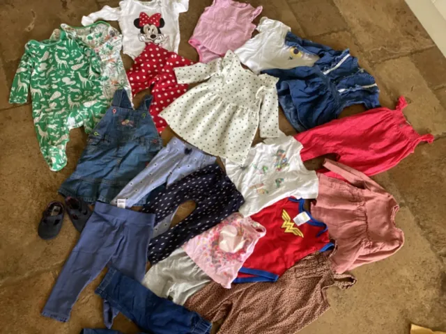 Pacchetto abbigliamento estivo per ragazze età 9-12 mesi, 20+ articoli